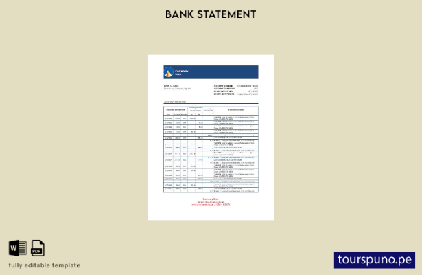 listo para imprimir extracto bancario del centenario de Uganda, plantilla en Exc